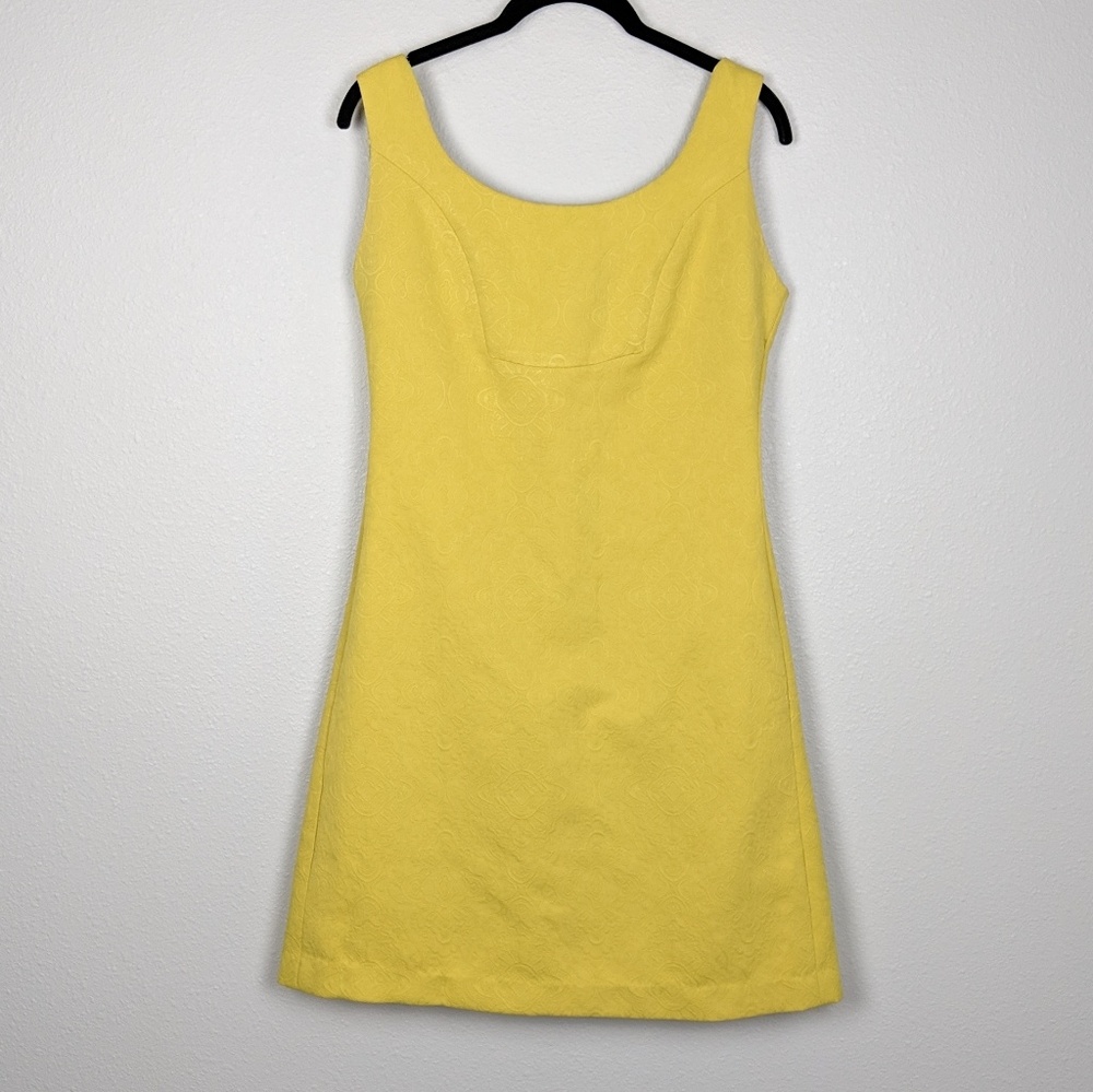 Anthropologie Rain in Spain Mustard Jacquard Dress
